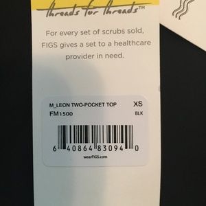 FIGS Men's Leon 2 pocket scrub XS Black